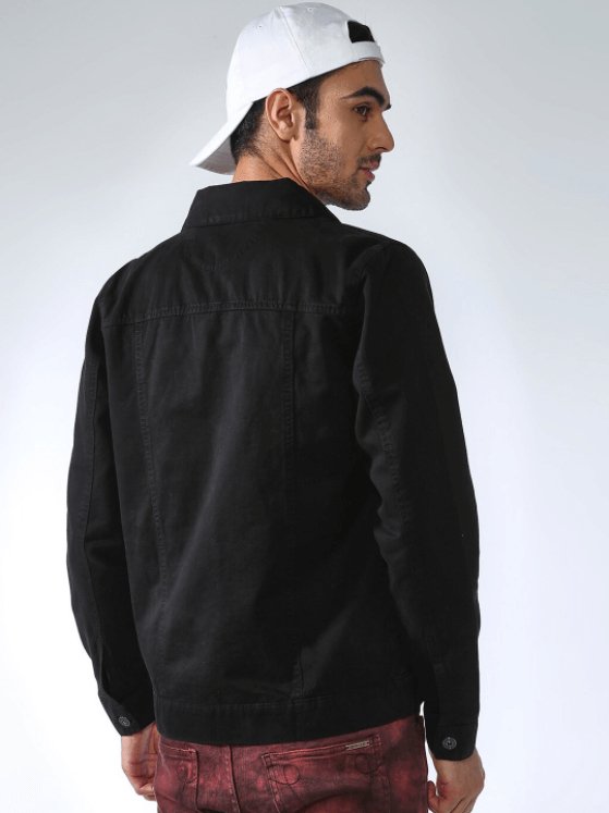 Mens Denim Jacket Black - DOCACCA - Denim Jacket - 