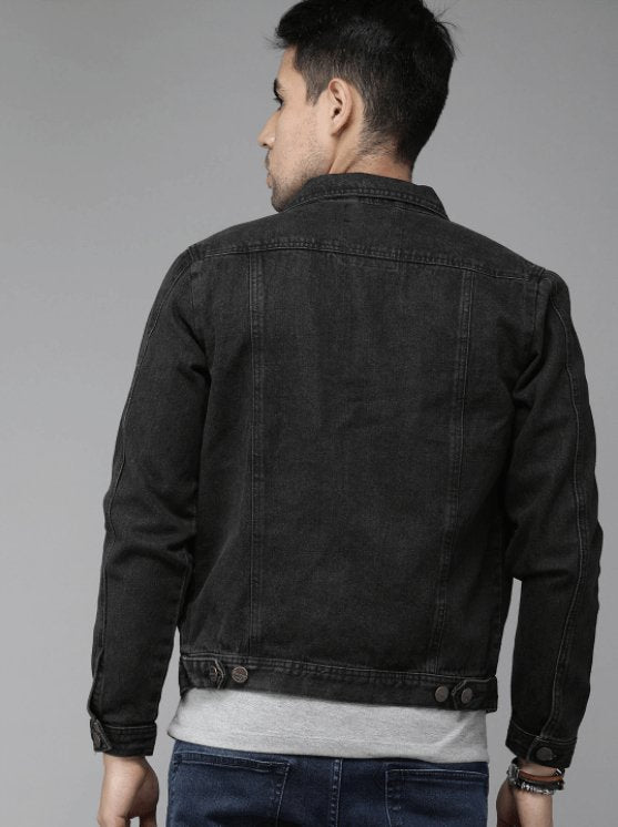 Mens Denim Jacket Black - DOCACCA - Denim Jacket - 