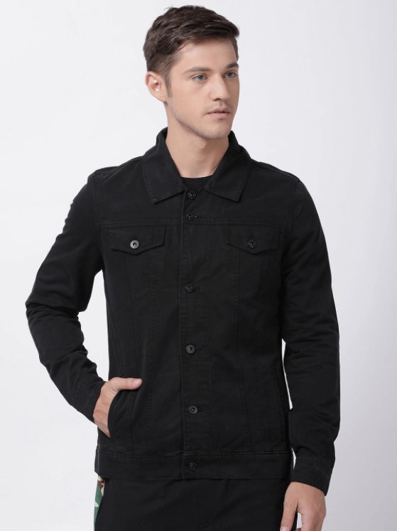 Mens Denim Jacket Black - DOCACCA - Denim Jacket - 