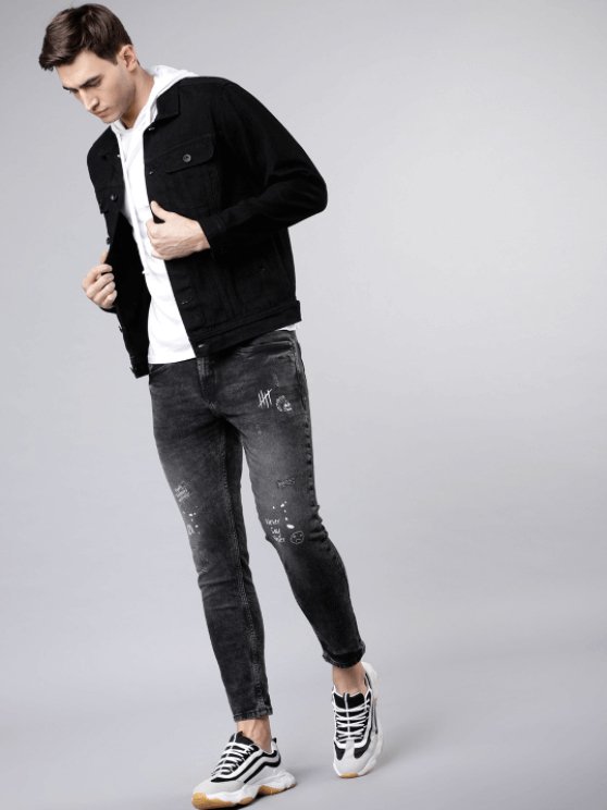 Mens Denim Jacket Black - DOCACCA - Denim Jacket - 