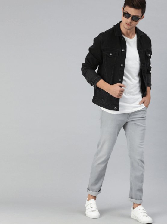Mens Denim Jacket Black - DOCACCA - Denim Jacket - 
