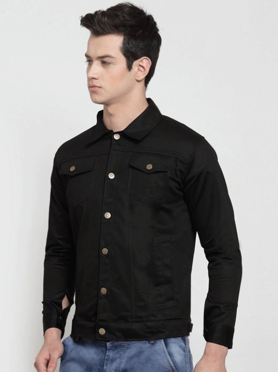 Mens Denim Jacket Black - DOCACCA - Denim Jacket - 
