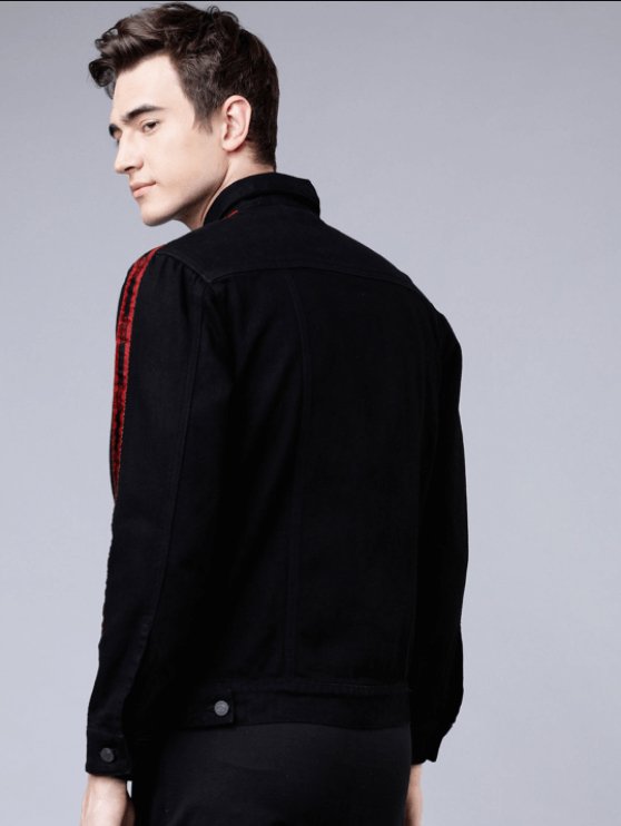 Mens Denim Jacket Black - DOCACCA - Denim Jacket - 