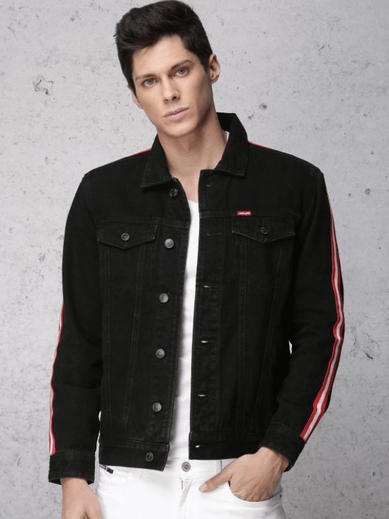Mens Denim Jacket Black - DOCACCA - Denim Jacket - 