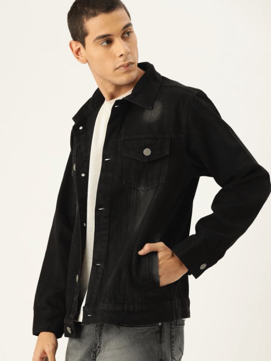 Mens Denim Jacket Black - DOCACCA - Denim Jacket - 