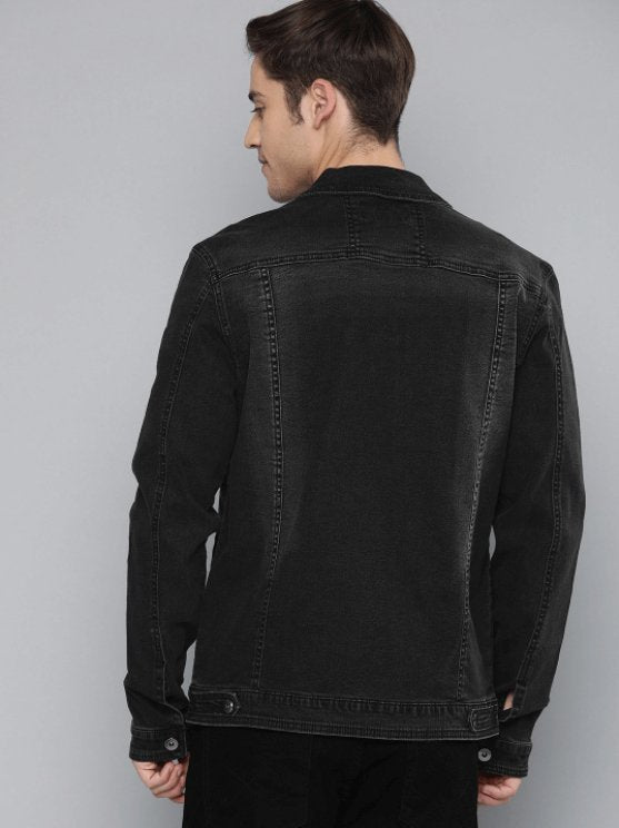 Mens Denim Jacket Black - DOCACCA - Denim Jacket - 