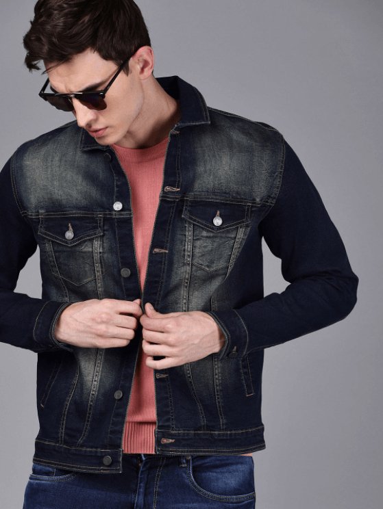 Mens Denim Jacket Black - DOCACCA - Denim Jacket - 