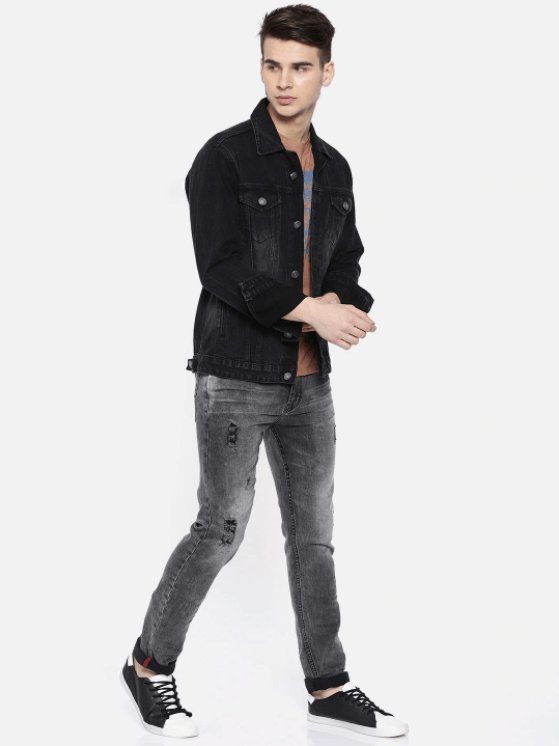 Mens Denim Jacket Black - DOCACCA - Denim Jacket - 