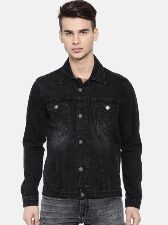 Mens Denim Jacket Black - DOCACCA - Denim Jacket - 