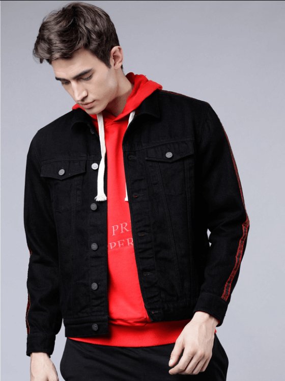 Mens Denim Jacket Black - DOCACCA - Denim Jacket - 