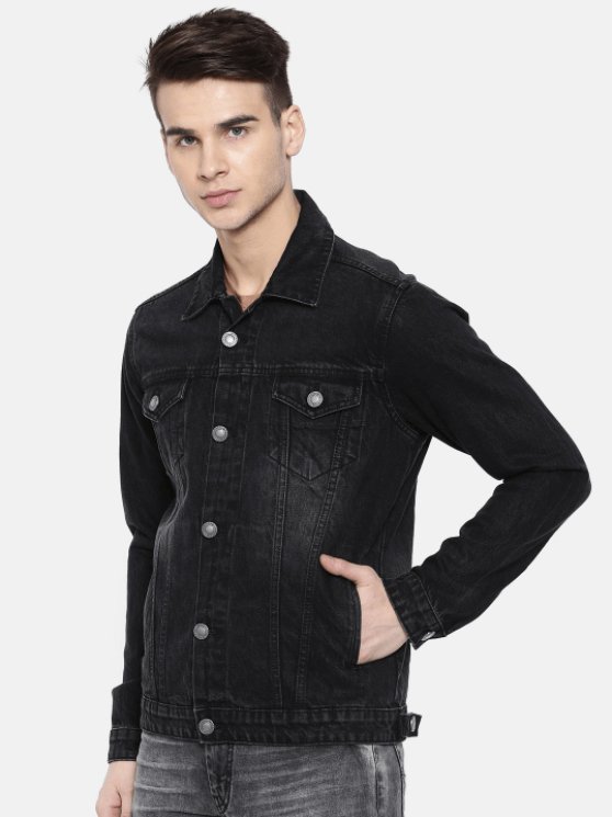 Mens Denim Jacket Black - DOCACCA - Denim Jacket - 