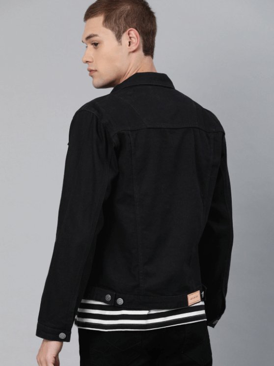 Mens Denim Jacket Black - DOCACCA - Denim Jacket - 