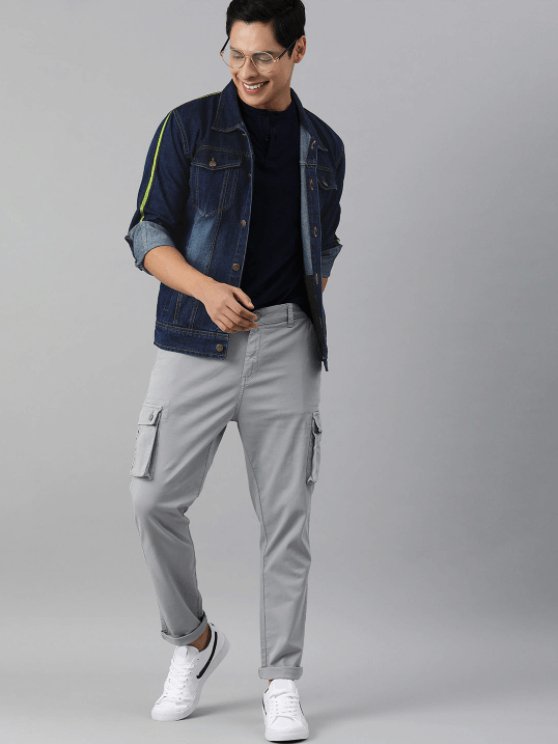 Mens Denim Jacket Dark Blue - DOCACCA - Denim Jacket - 
