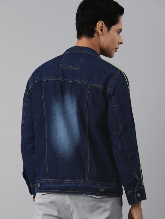 Mens Denim Jacket Dark Blue - DOCACCA - Denim Jacket - 