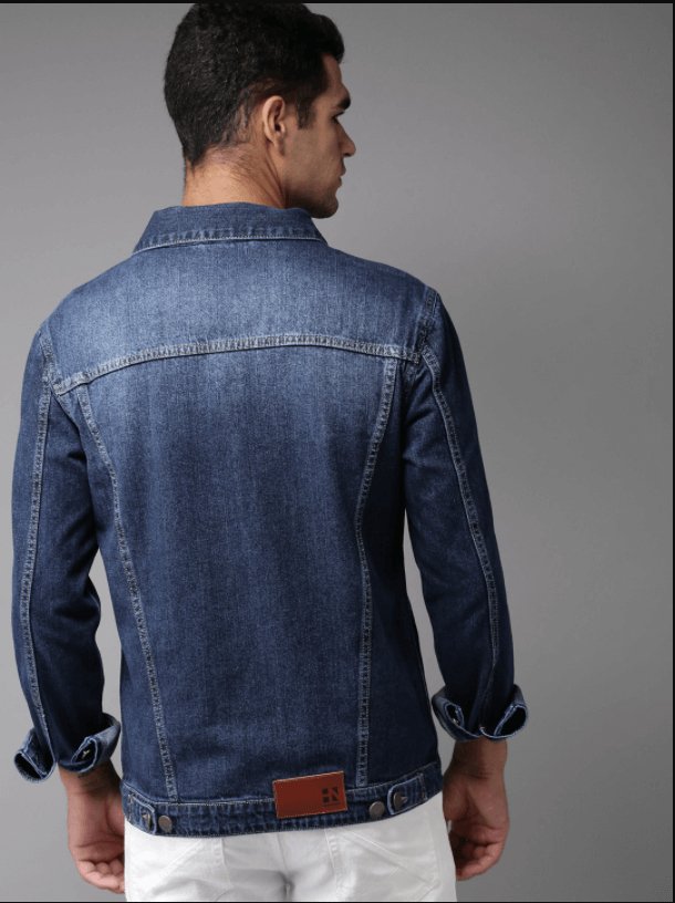 Mens Denim Jacket Dark Blue - DOCACCA - Denim Jacket - 