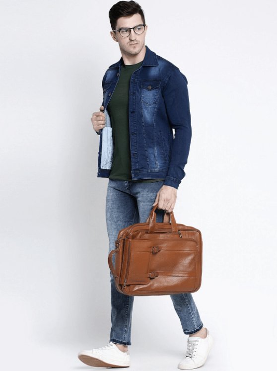 Mens Denim Jacket Dark Blue - DOCACCA - Denim Jacket - 