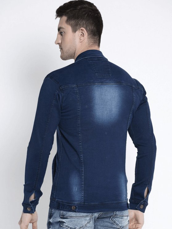 Mens Denim Jacket Dark Blue - DOCACCA - Denim Jacket - 