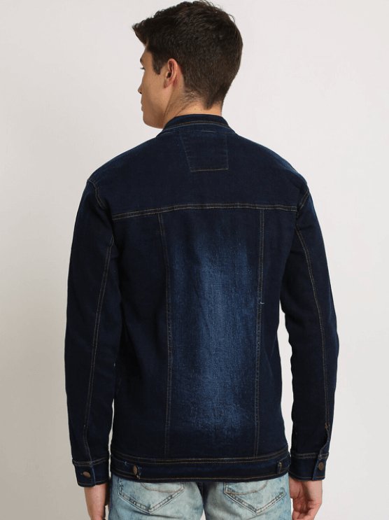 Mens Denim Jacket Dark Blue - DOCACCA - Denim Jacket - 