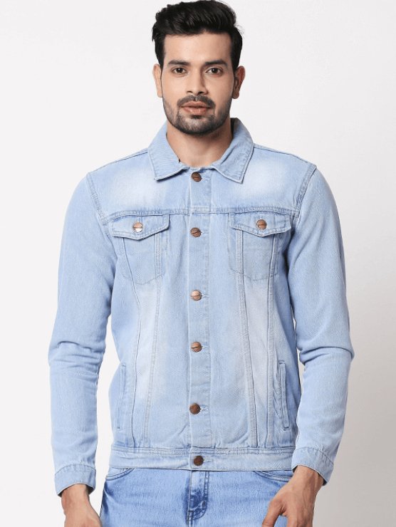 Mens Denim Jacket Light Blue - DOCACCA - Denim Jacket - 