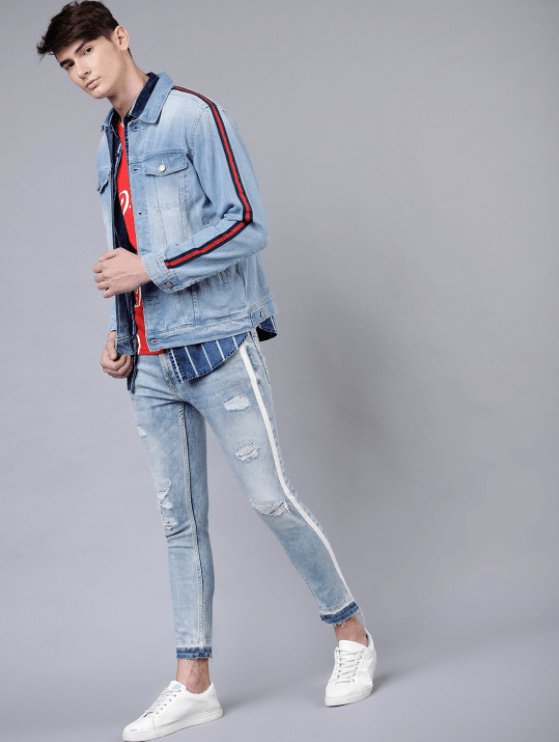 Mens Denim Jacket Light Blue - DOCACCA - Denim Jacket - 