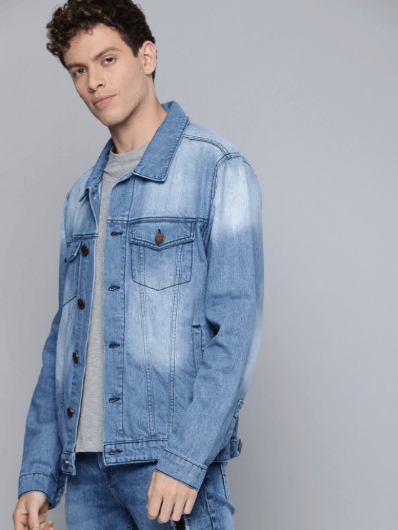Mens Denim Jacket Light Blue - DOCACCA - Denim Jacket - 