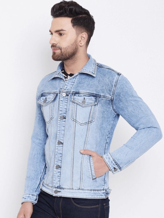 Mens Denim Jacket Light Blue - DOCACCA - Denim Jacket - 