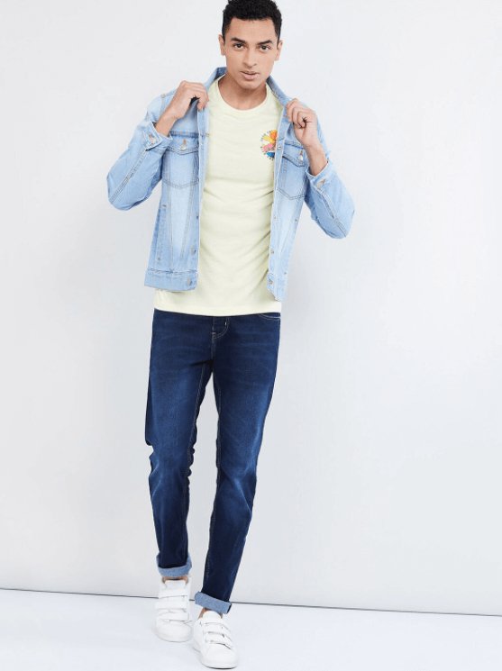 Mens Denim Jacket Light Blue - DOCACCA - Denim Jacket - 