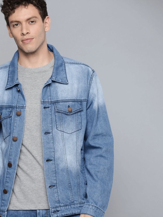Mens Denim Jacket Light Blue - DOCACCA - Denim Jacket - 