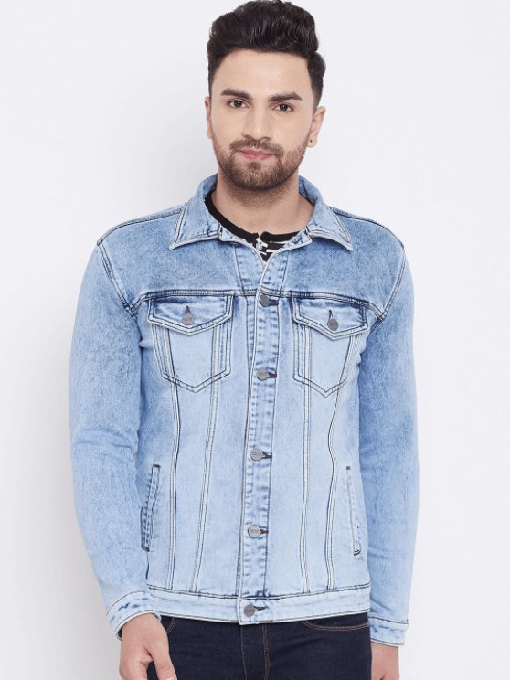 Mens Denim Jacket Light Blue - DOCACCA - Denim Jacket - 