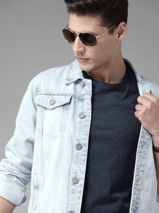 Mens Denim Jacket Light Blue - DOCACCA - Denim Jacket - 