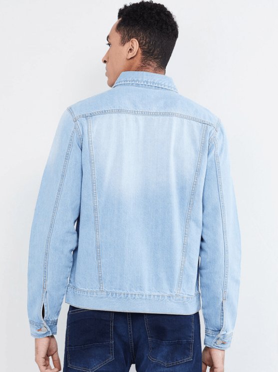 Mens Denim Jacket Light Blue - DOCACCA - Denim Jacket - 