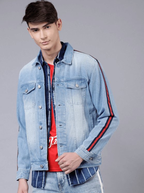 Mens Denim Jacket Light Blue - DOCACCA - Denim Jacket - 