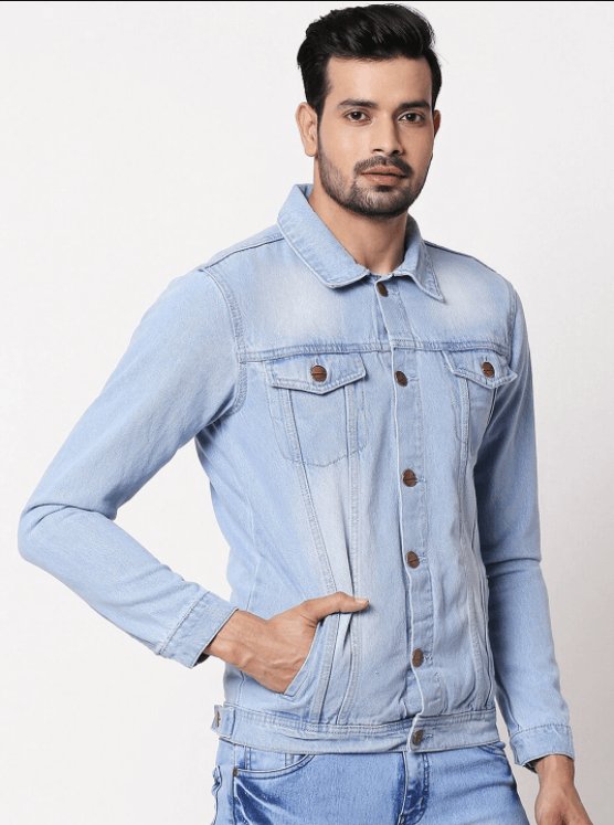 Mens Denim Jacket Light Blue - DOCACCA - Denim Jacket - 