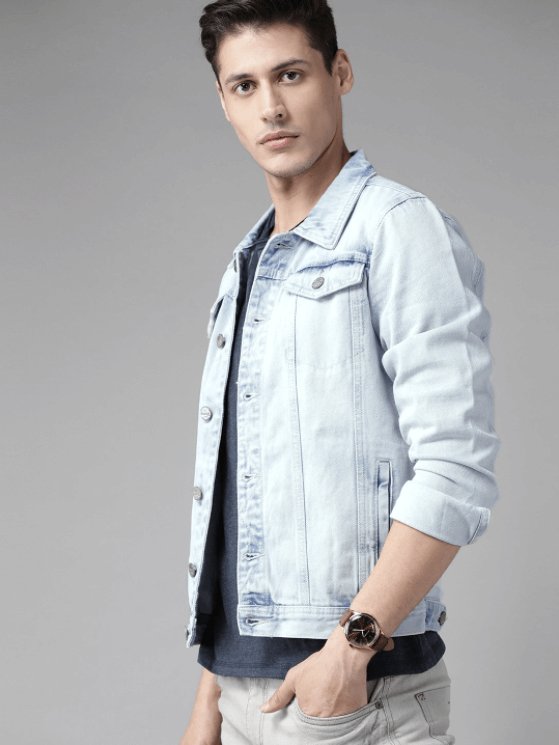 Mens Denim Jacket Light Blue - DOCACCA - Denim Jacket - 