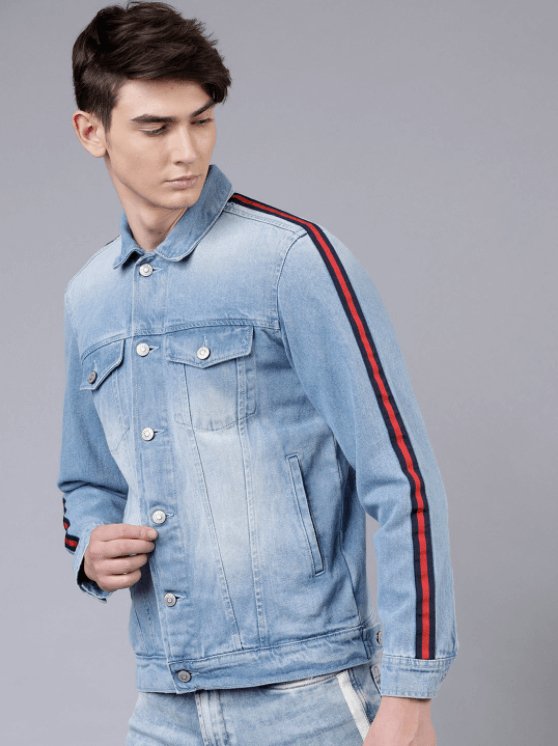 Mens Denim Jacket Light Blue - DOCACCA - Denim Jacket - 