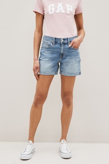 Mid Rise Girlfriend Shorts - DOCACCA - Shorts & Skirts - 