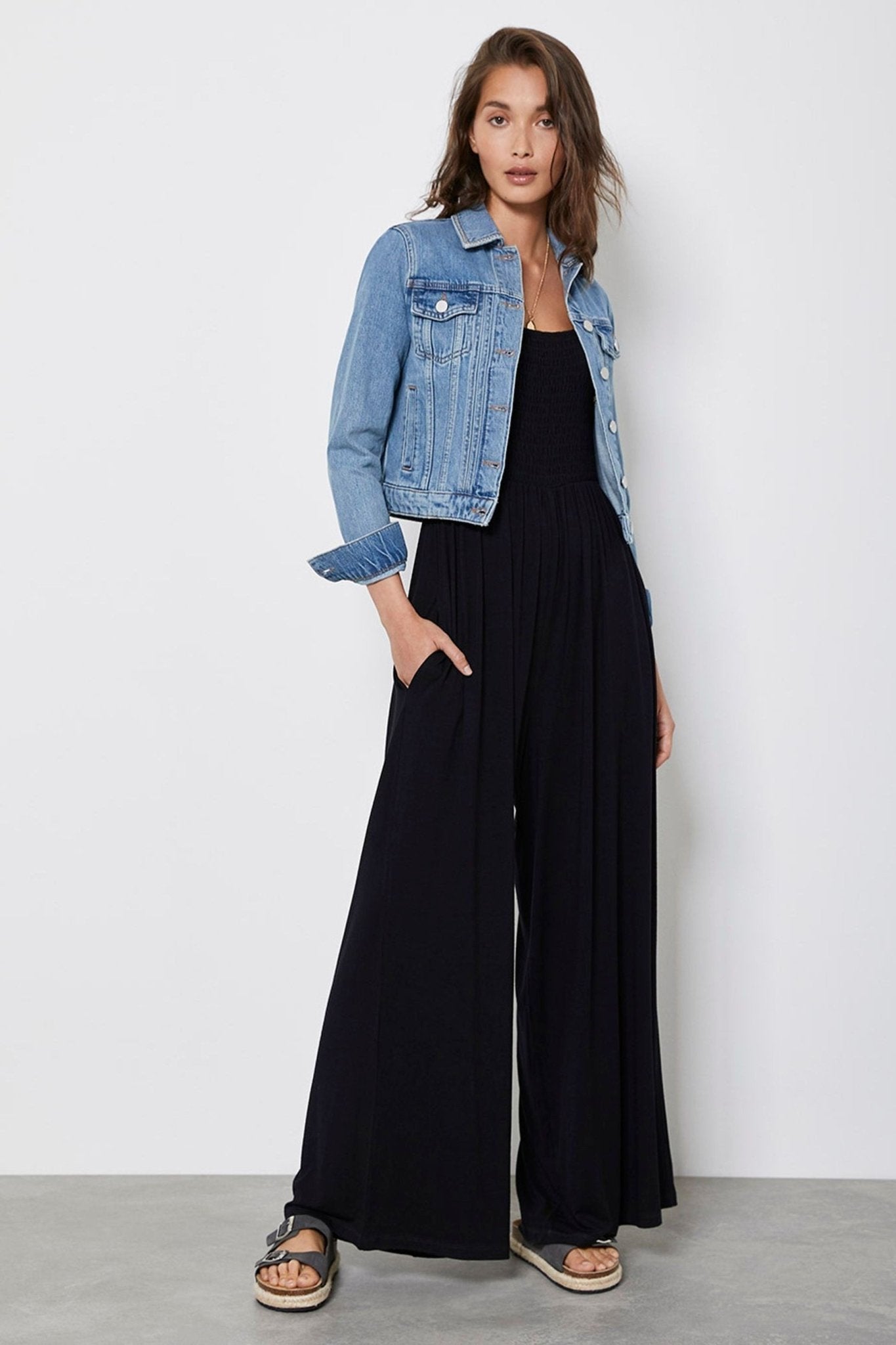 Mint Velvet Blue Puff Shoulder Jacket - DOCACCA - Denim Jackets - 