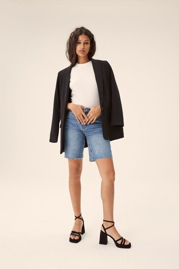 MODA Longline Denim Shorts - DOCACCA - Shorts & Skirts - 