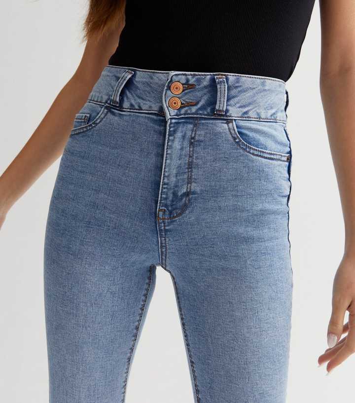 Pale Blue Lift & Shape High Waist Yazmin Skinny Jeans - DOCACCA - Jeans - 