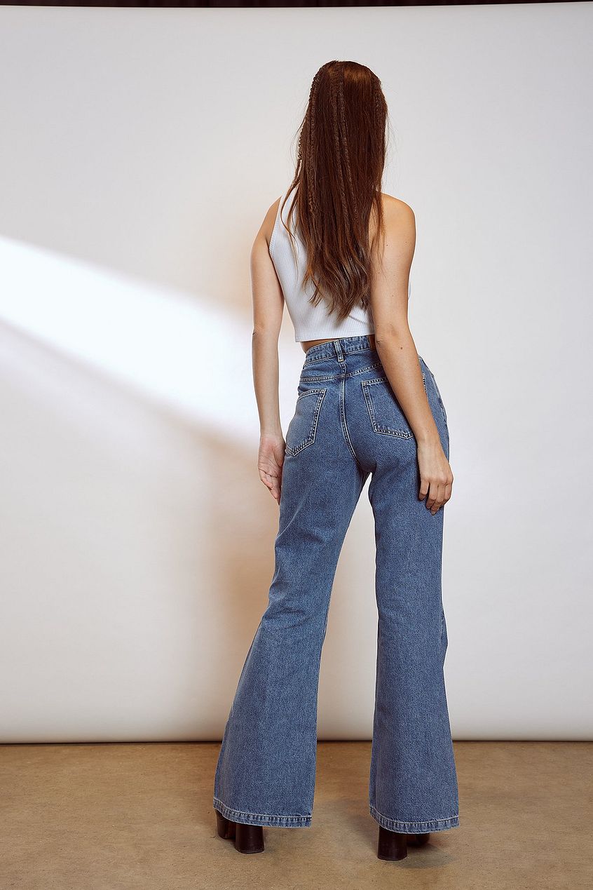 Recycled Wide Leg Flared Denim For Womens - DOCACCA - Jeans - 