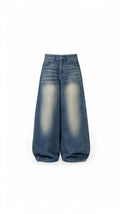 -Unisex Vintage Washed  Wide Leg Jeans