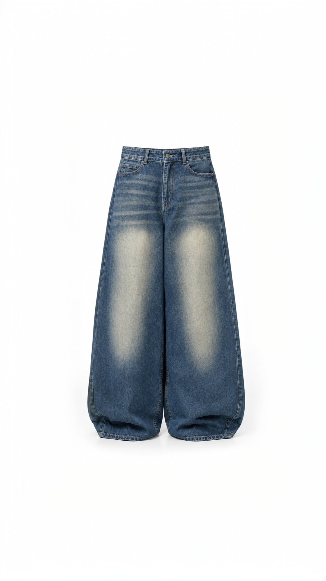 -Unisex Vintage Washed  Wide Leg Jeans