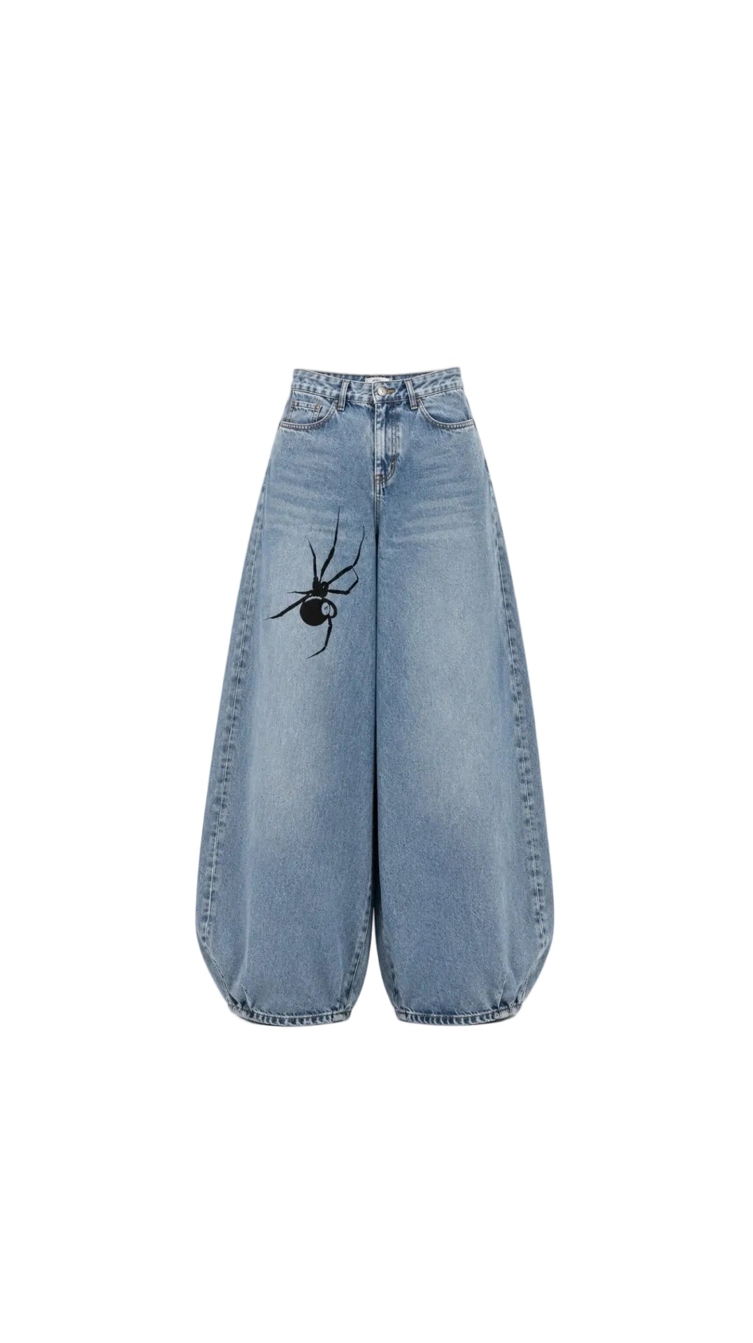 -Unisex Light Blue Spider Graphic Balloon