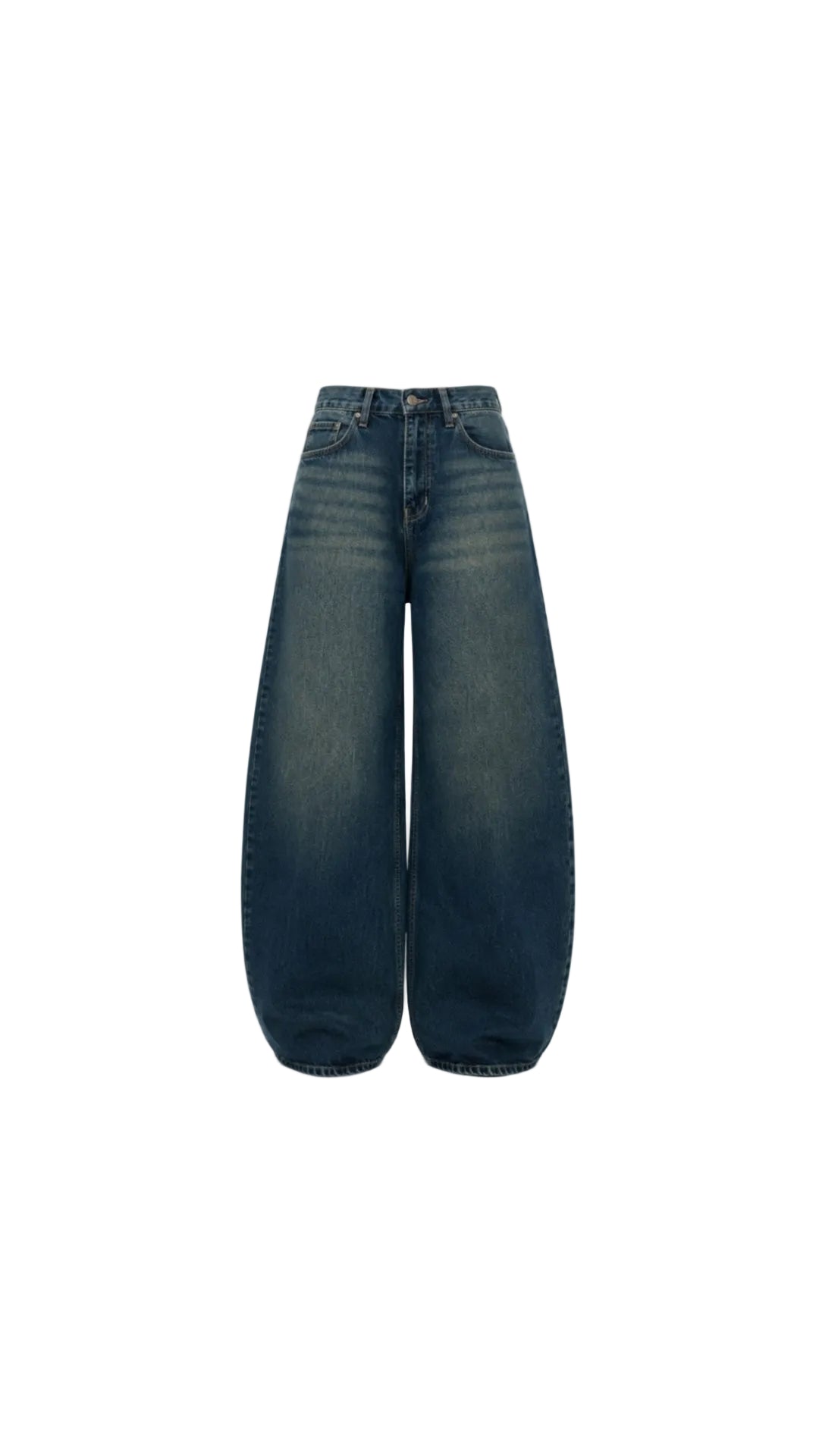 -High-Waisted Balloon Fit Denim Jeans