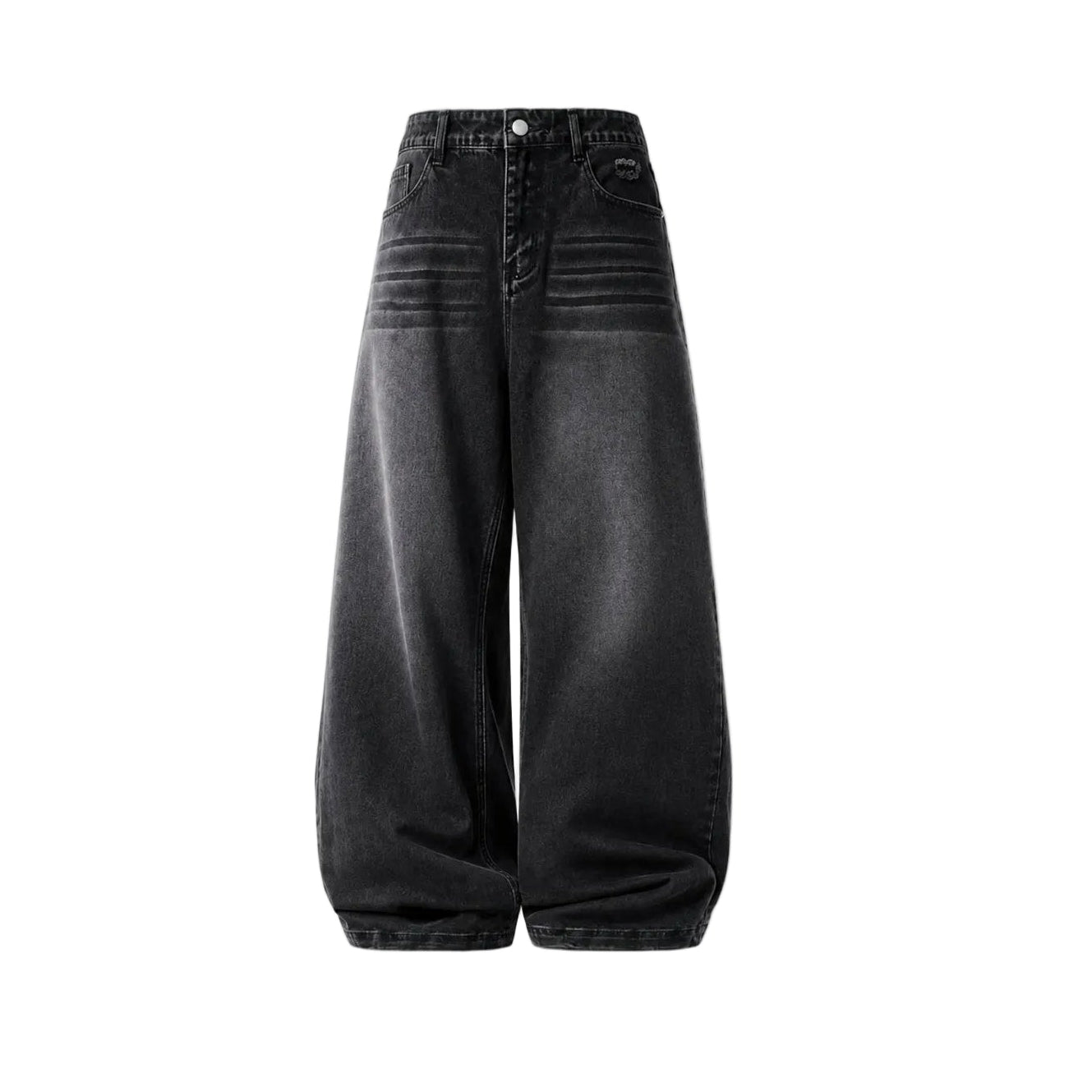 -Men's Black  wide leg jeans