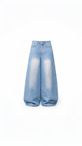 -Unisex Light Blue  wide leg jeans