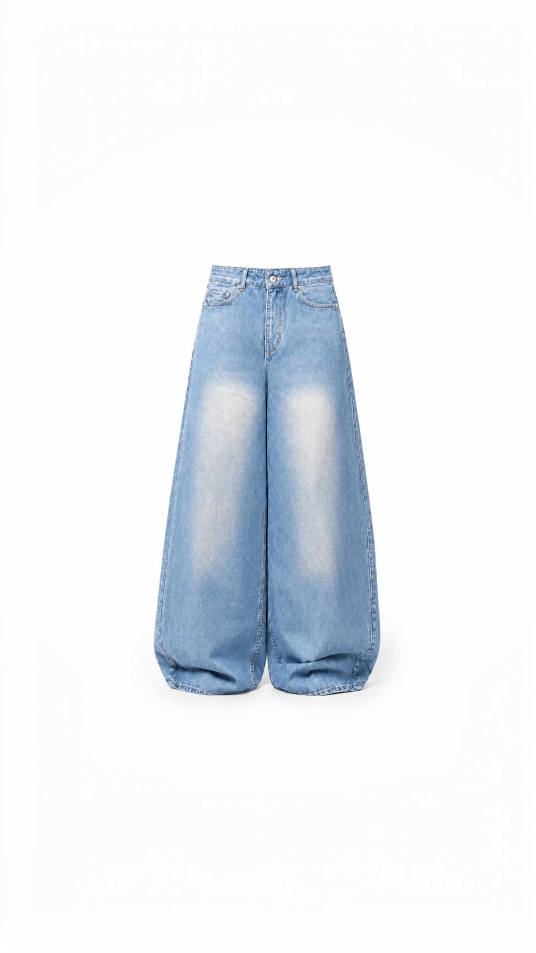 -Unisex Light Blue  wide leg jeans