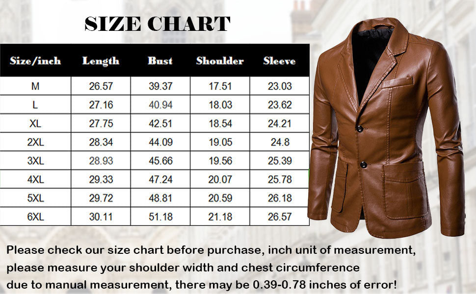 Dark Brown Men's Genuine Leather Blazer