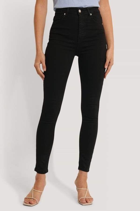 Skinny Fit Mid - Rise Slash Knee Stretchable Jeans - DOCACCA - Jeans - 