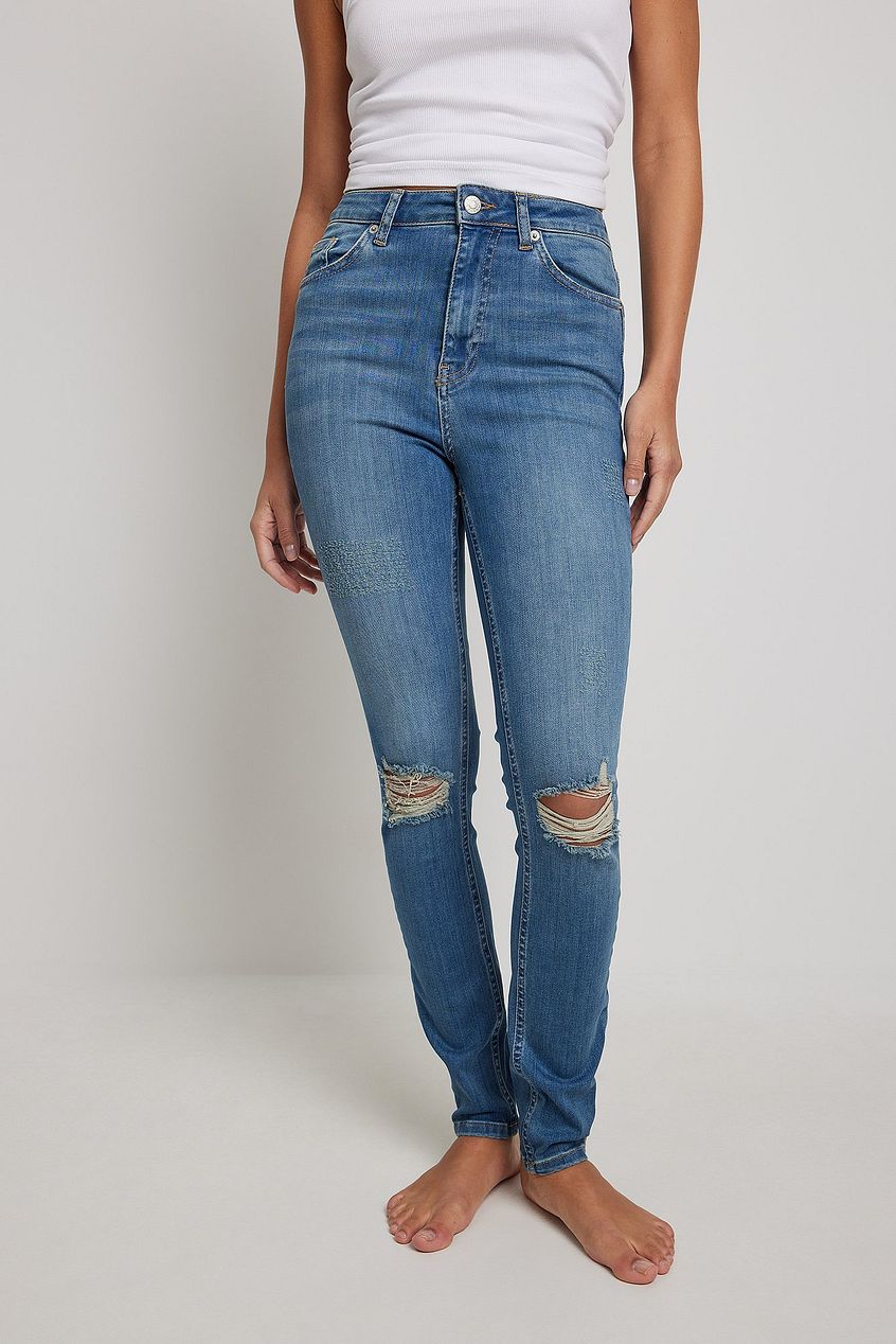 Skinny High Waist Destroyed Jeans For Womens - DOCACCA - Jeans - 